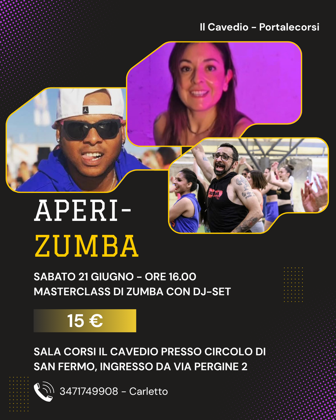 Unisciti alla nostra Masterclass di Zumba! Un'opportunità imperdibile per ballare, divertirti e allenarti. Aperta a tutti i livelli! Prenota il tuo posto oggi stesso!